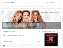 Tablet Screenshot of corporate.oriflame.com